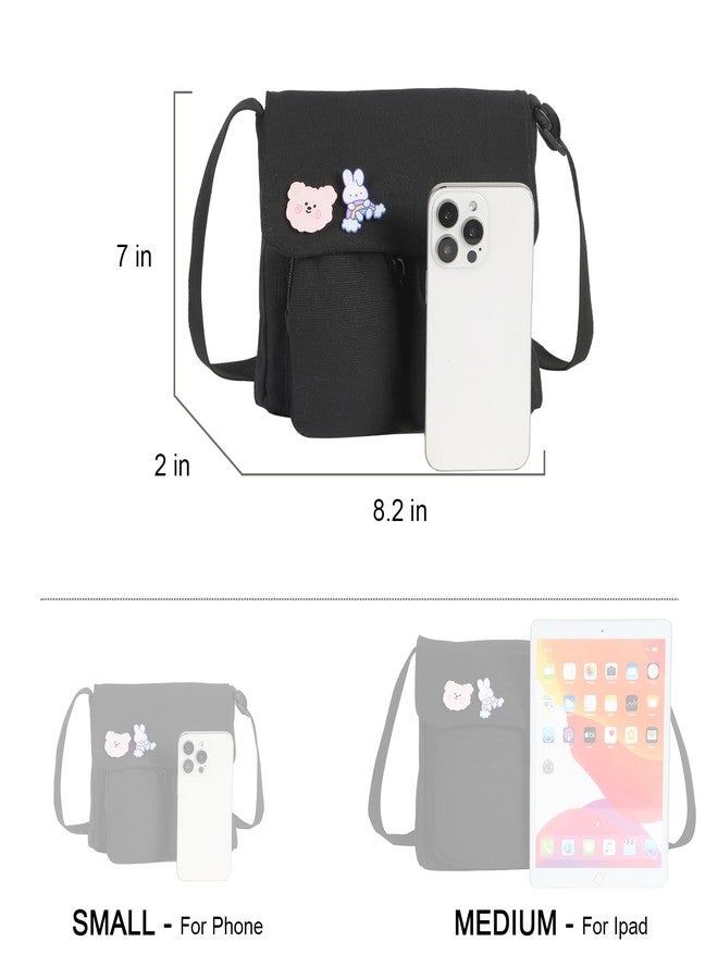Phaoullzon Kawaii Crossbody Bag Cute Messenger Bags Canvas Shoulder Purse Gifts for Teens - Image 4